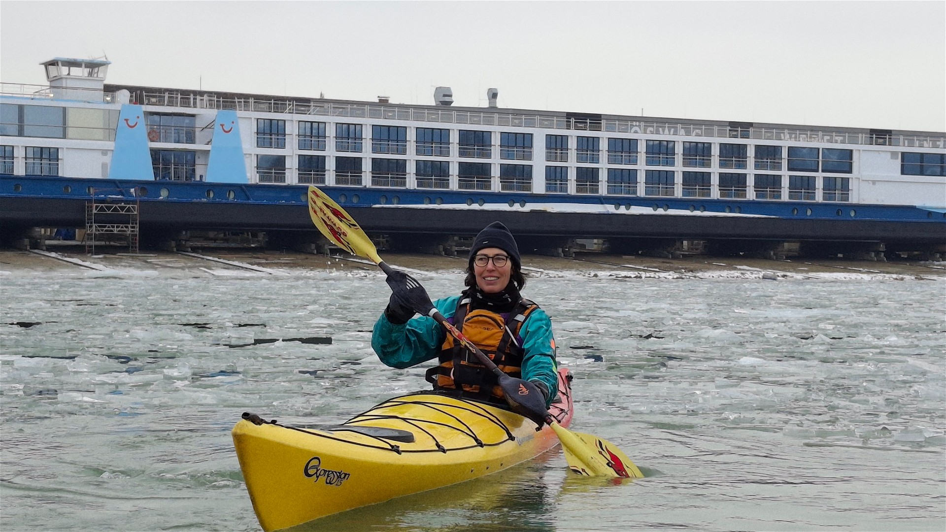 Donau - Winter im Hafenbecken