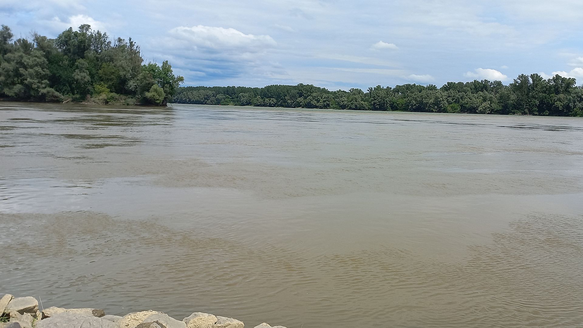 © Dieter K. 26.7.23 Kajak, Fluss Drau (Drava), Abschnitt Őrtilos - Mündung in Donau Mündung in die Donau