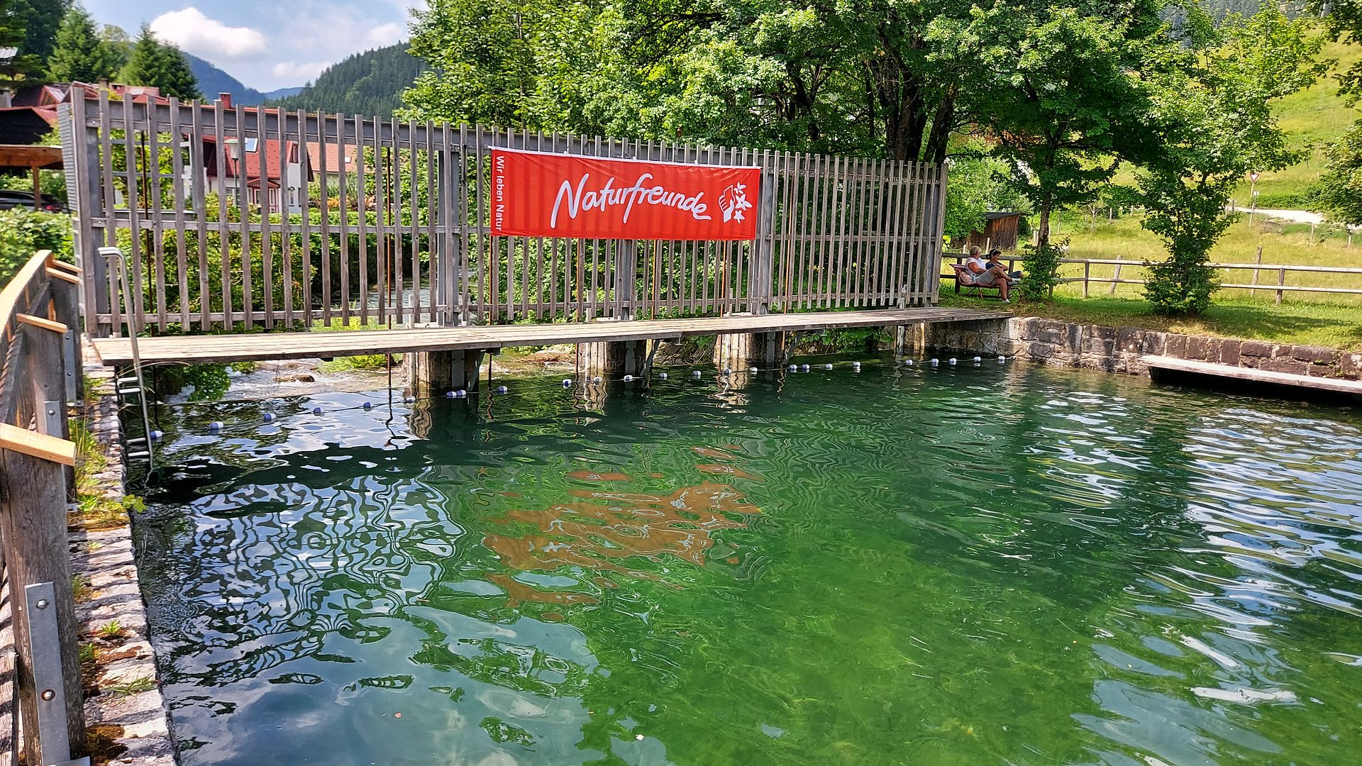 Kajak, Fluss Lunzer Seebach, Abschnitt Seebad - Mündung in Ybbs Wehr am Ende des Seebachbads 