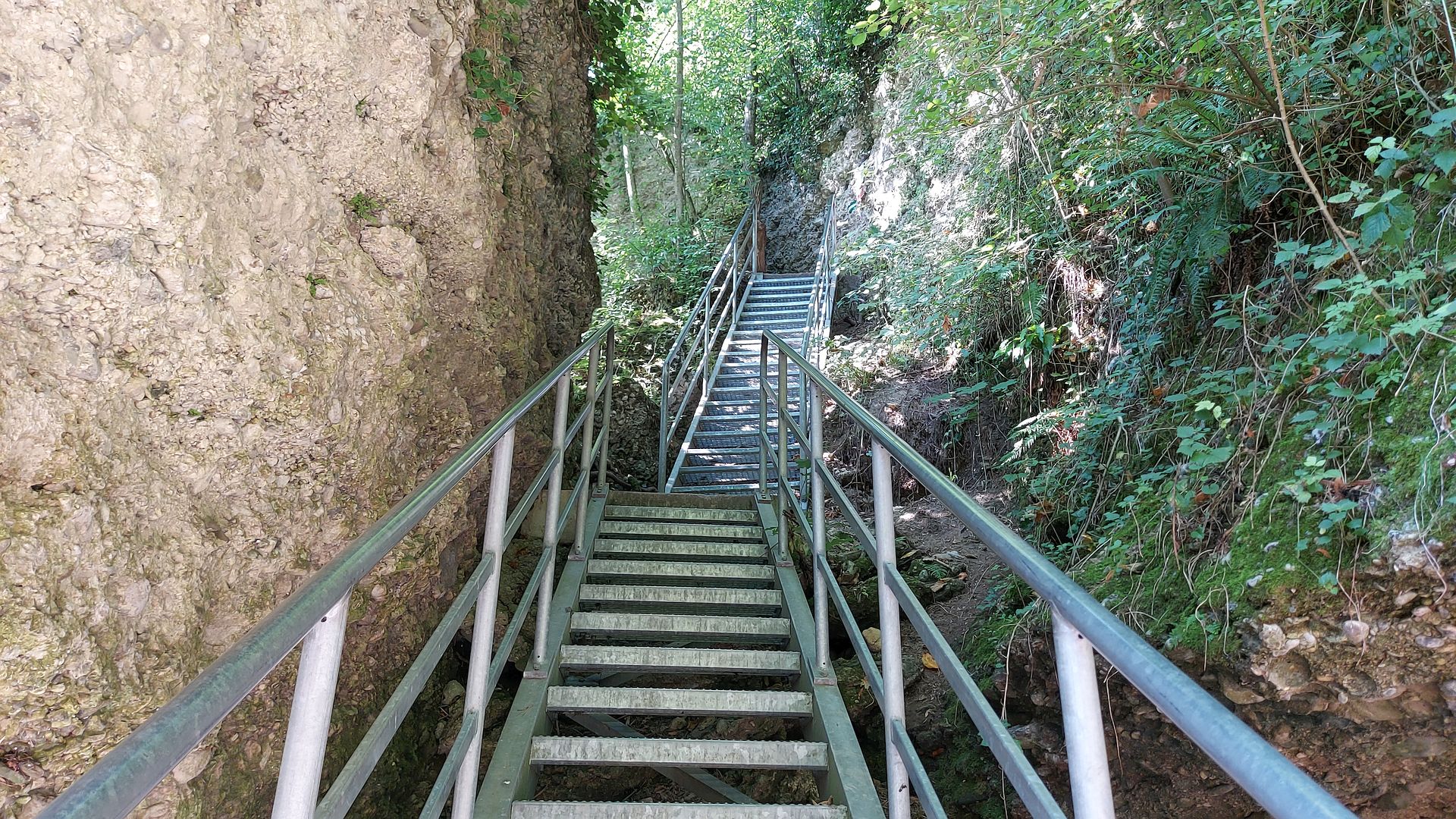 © Peter F. 16.8.25 Kajak, Fluss Erlauf, Abschnitt Purgstall - Türkensturz (Purgstallschlucht) der Weg hinunter zum Einstieg