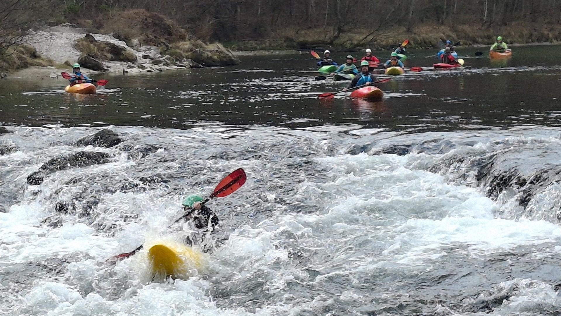 Kajak, Fluss Steyr, Abschnitt Agonitz - Haunoldmühle (Untere Steyr) Agonitzer Knie 