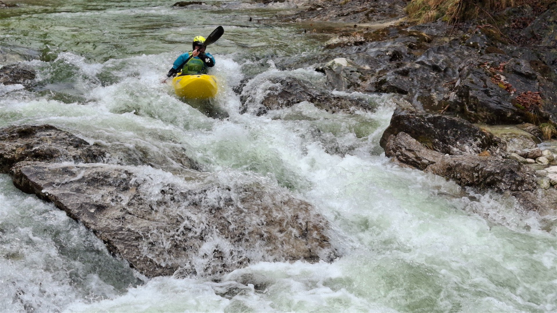 Kajak, Fluss Mitterweißenbach, Abschnitt Mitterweißenbach Schlüsselstelle 