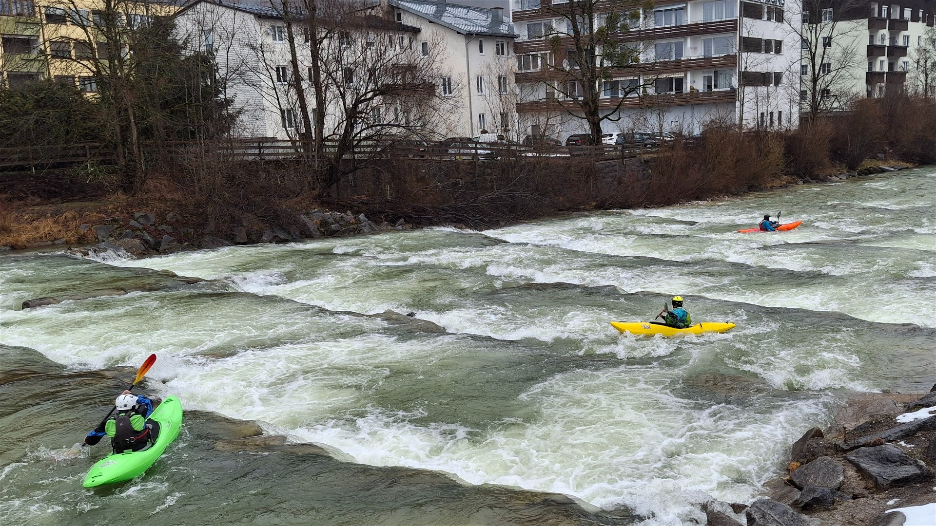 Kajak, Fluss Ischl, Abschnitt Strobl - Bad Ischl Große Fischtreppe 