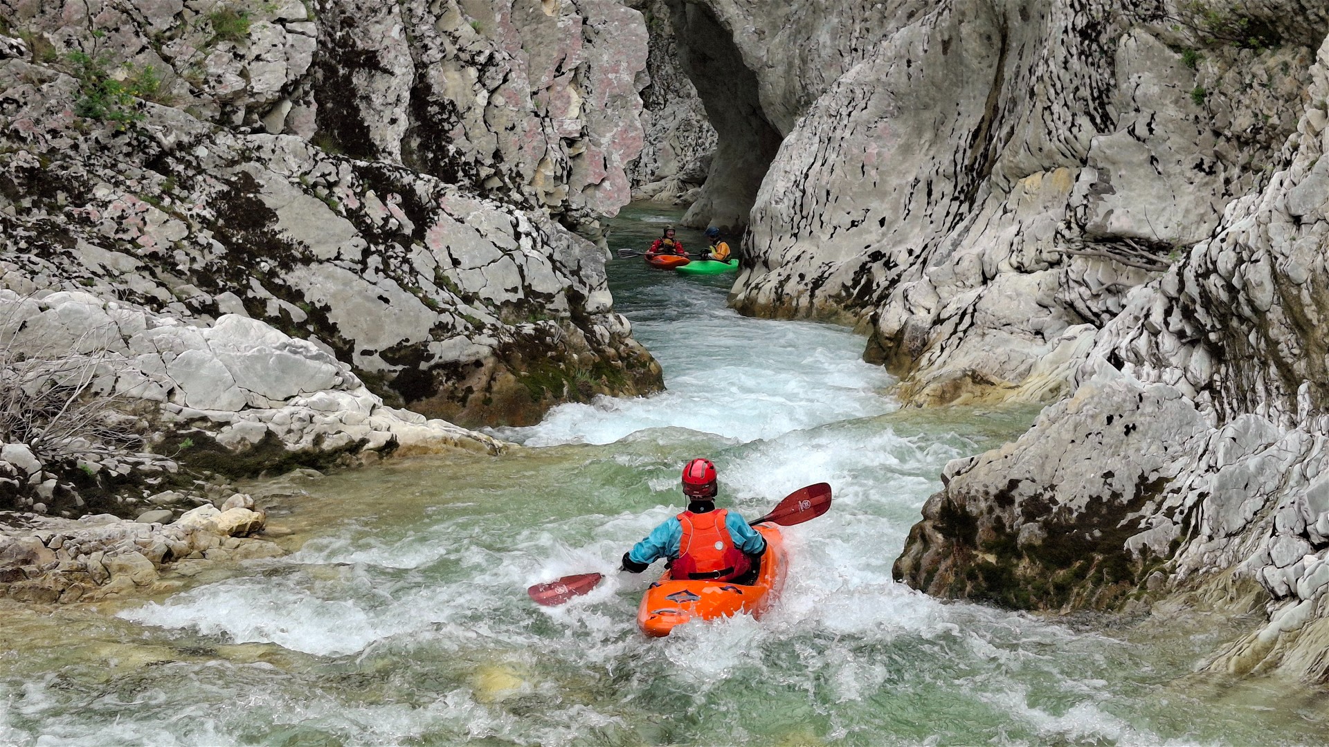 Kajak, Fluss Acheron, Abschnitt Vrysoula - Glyki (Weiße Schlucht) Einfahrt Hades 
