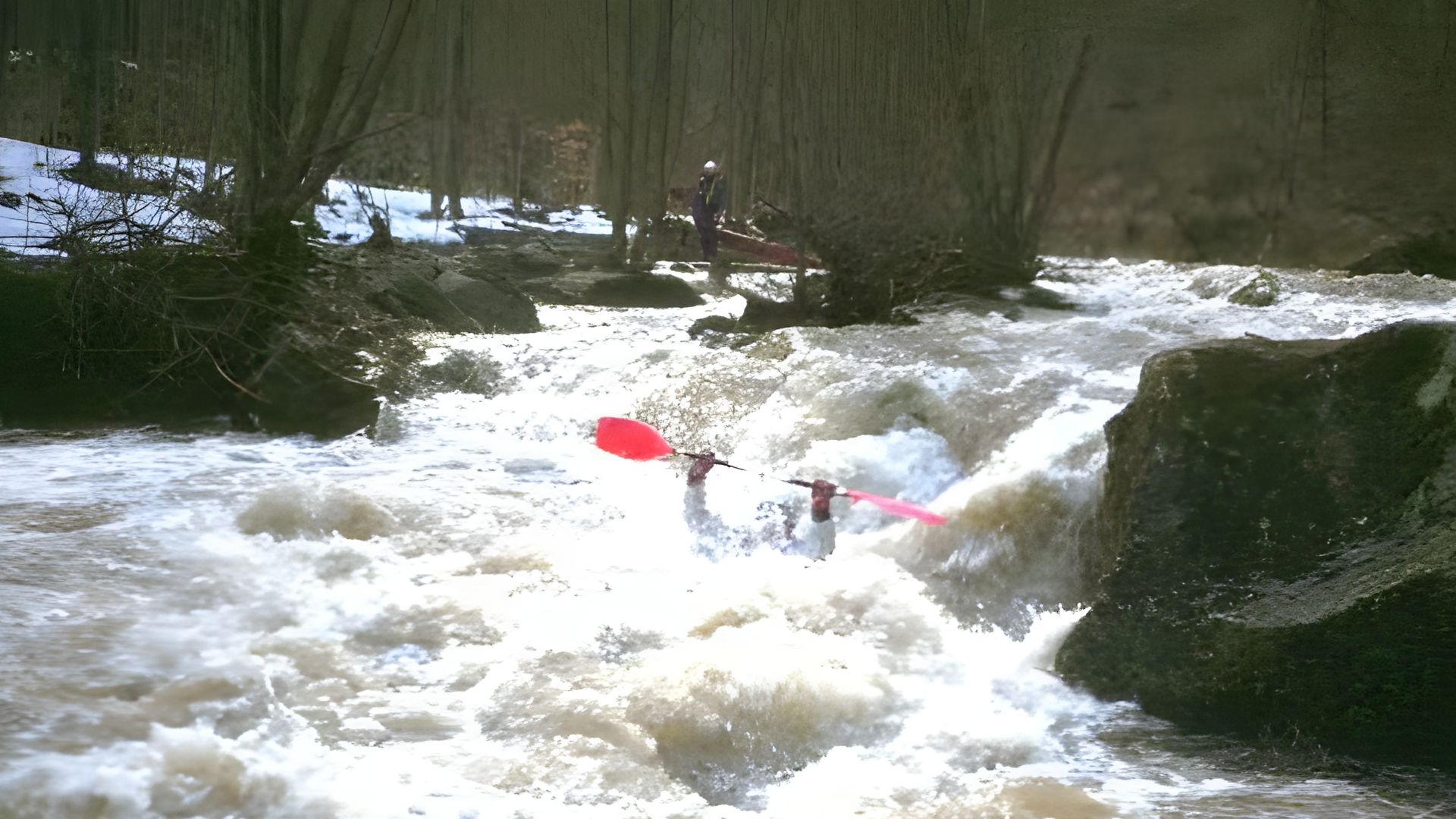 Kajak, Fluss Große Krems, Abschnitt Brauhaus - Hohenstein großer Happer zwischen Zwickel und Hohenstein 