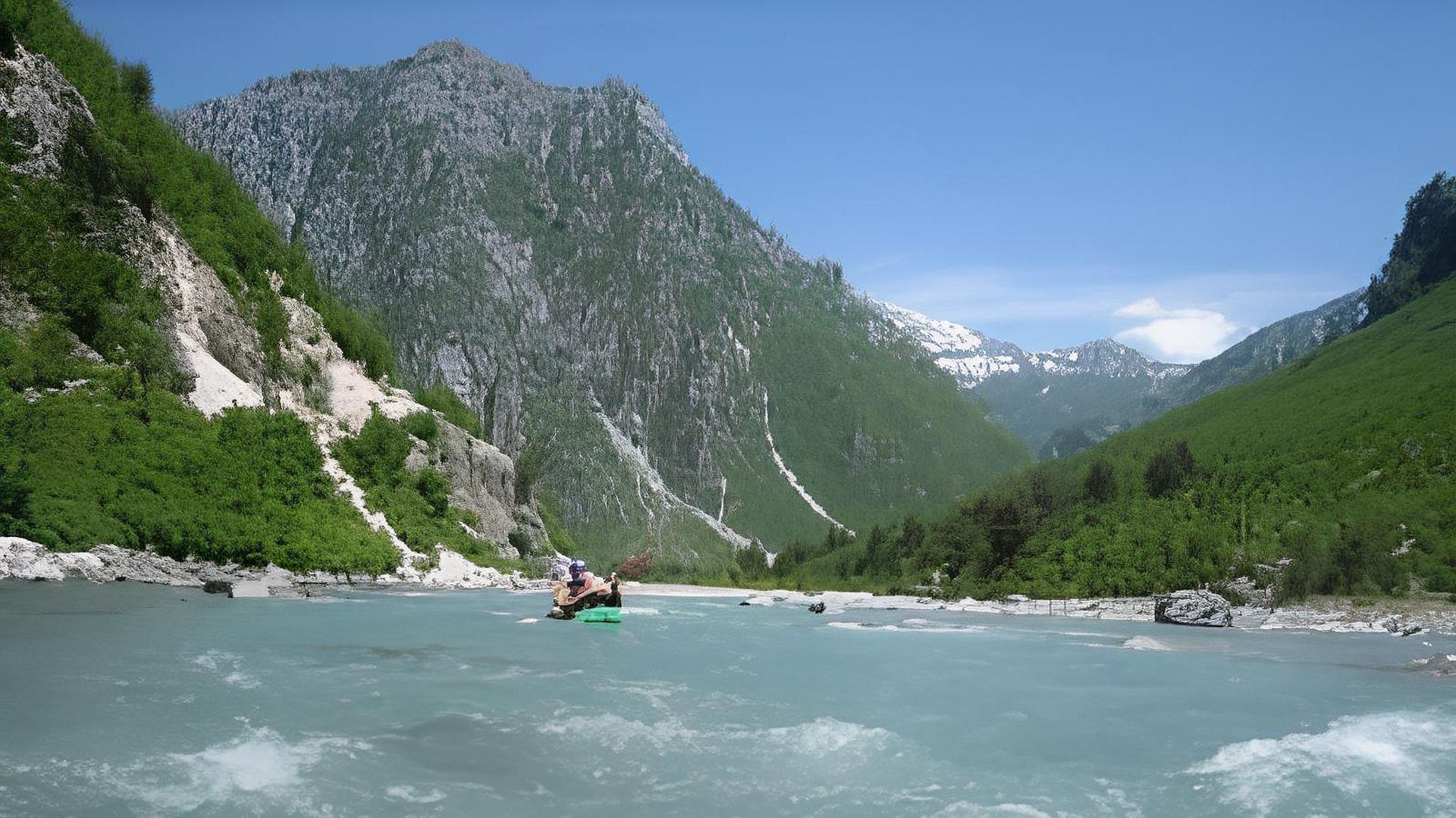 Kajak, Fluss Shala, Abschnitt Oberste Shala Salzafeeling zwischen Steilabbrüchen 