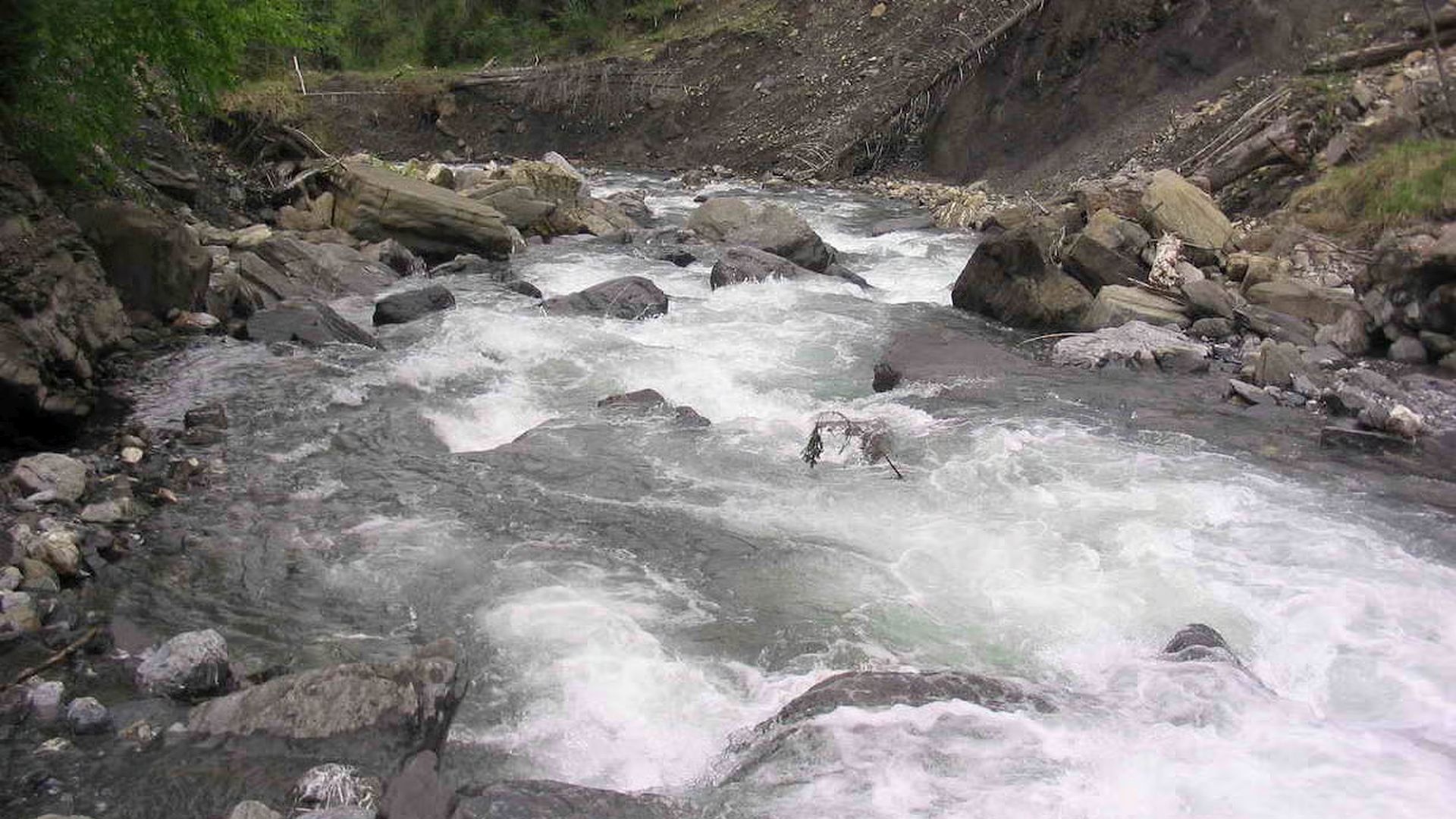 Kajak, Fluss Mellenbach, Abschnitt Wehr - Holzbrücke (Mittlerer Mellenbach) direkt anschließend die zweite Schlüsselstelle 