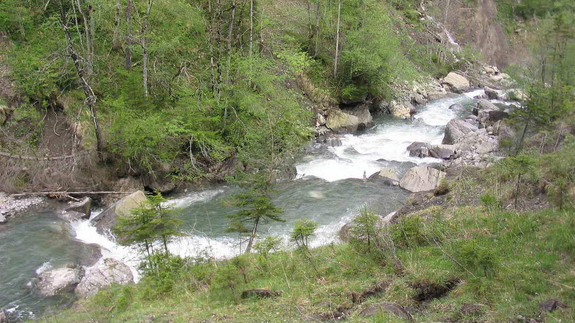 Kajak, Fluss Mellenbach, Abschnitt Holzbrücke - Mündung (Unterer Mellenbach) schöne Stufen, nach der Kurve besichtigen 