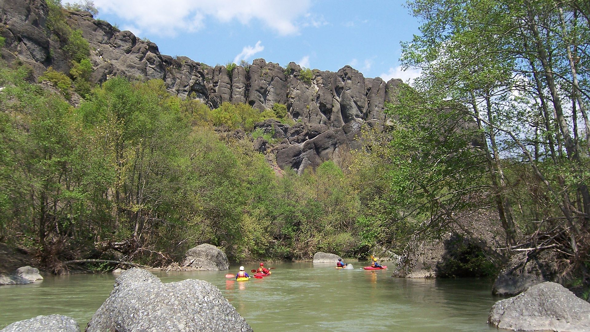 🛶 LFC (© Franz L. 28.4.07) Kajak, Fluss Venetikos, Abschnitt Brücke - Mündung (Schwarze Endschlucht) herrliche Konglomerat Formationen 🛶 LFC