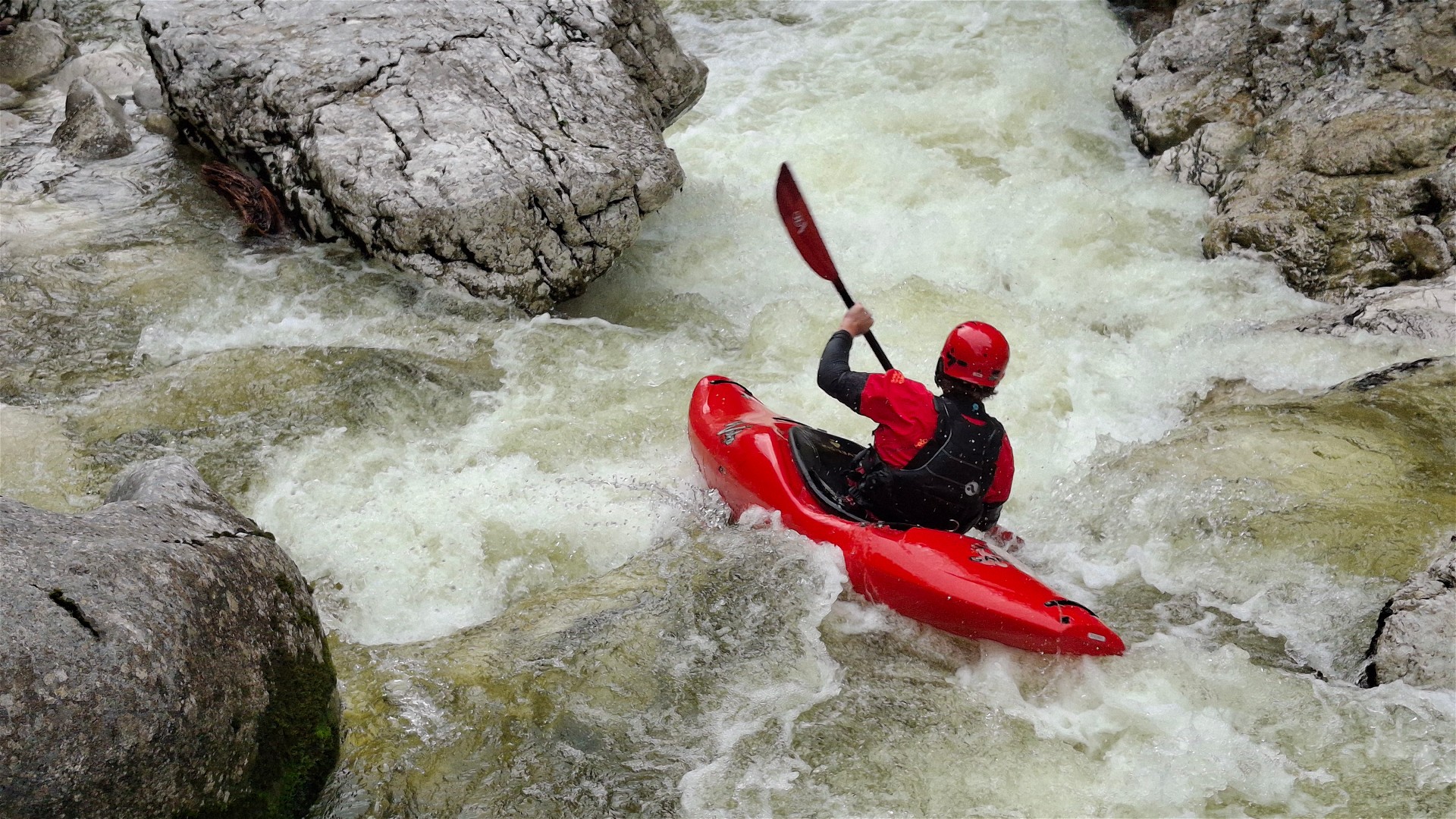 Kajak, Fluss Rettenbach, Abschnitt Standardstrecke im oberen Teil 
