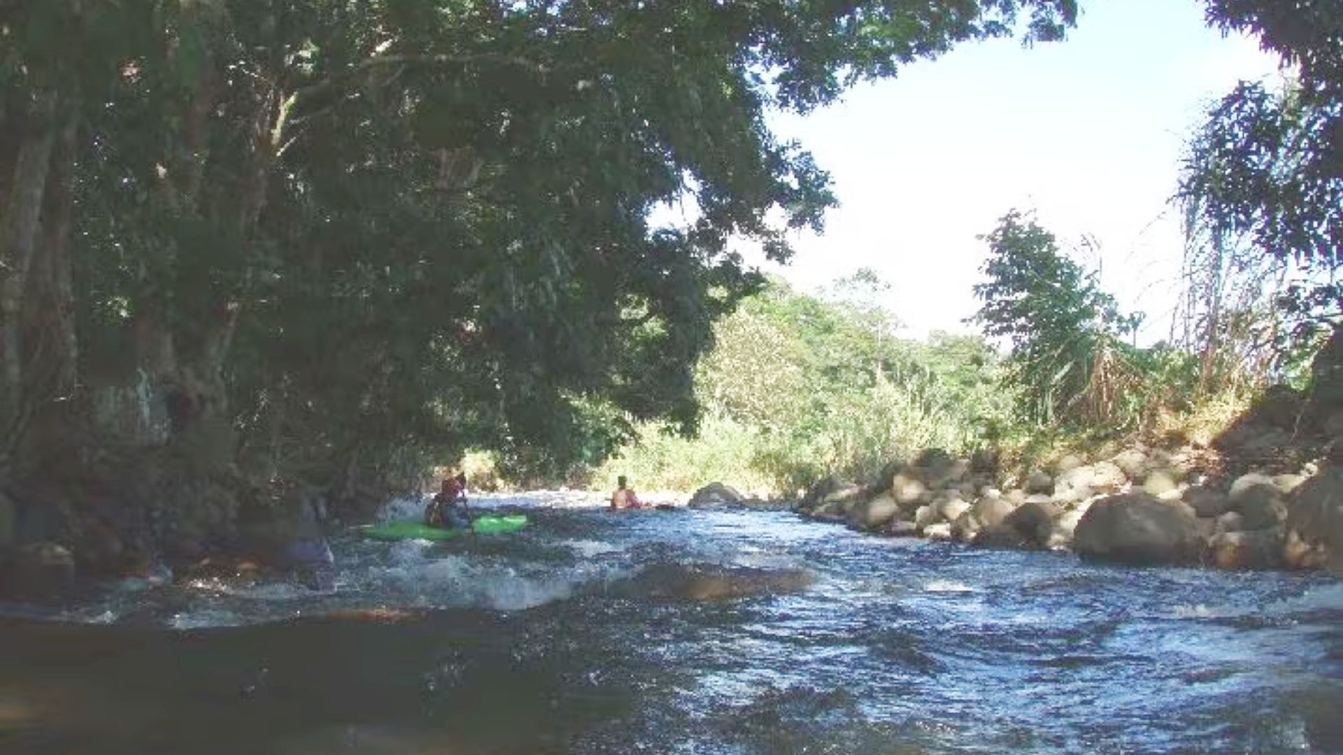 © Max M. 25.12.08 Kajak, Fluss Río Caño Grande, Abschnitt Venecia - Pital (Standardstrecke) Vorsicht vor Bäumen und hereinhängenden Sträuchern